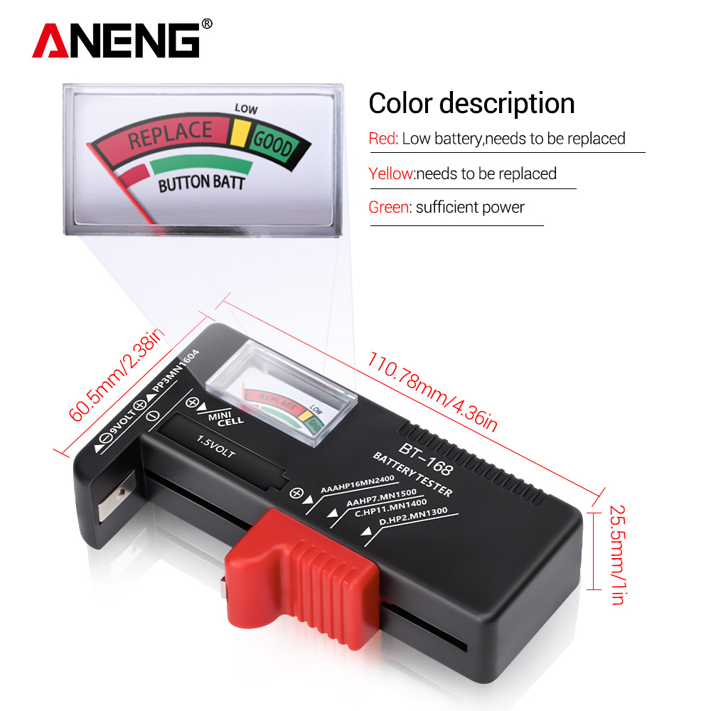 ANENG BT-168 Universal Battery Tester for for 1.5 and 9v Batteries. - Image 12